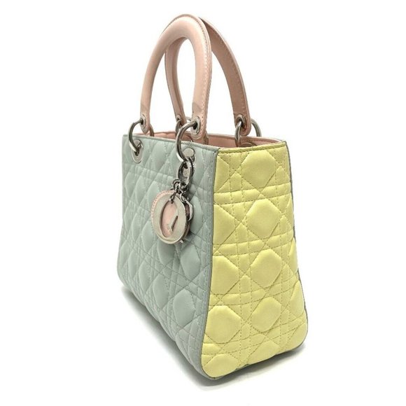 Auth CHRISTIAN DIOR Lady Dior Cannage 2WAY Shoulder Bag Hand Bag - Picture 1 of 12